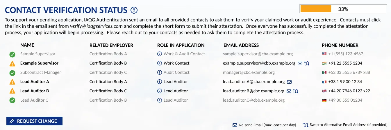 Contact Verification UI